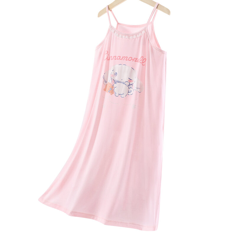 Váy Ngủ Bé Gái Kiểu Chó Cinnamoroll Váy Hai Dây Trẻ Em Kiểu Tây Mẫu Mới Mùa Hè 2024 Modal Đồ Ngủ Bé Lớn Vừa Mỏng
