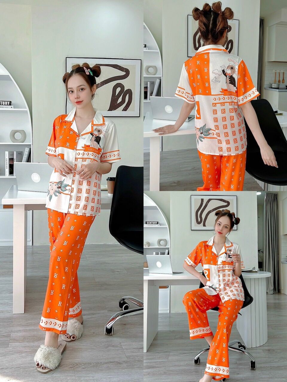 Đồ Bộ pyjama tằm xước ánh kim TK 2CE