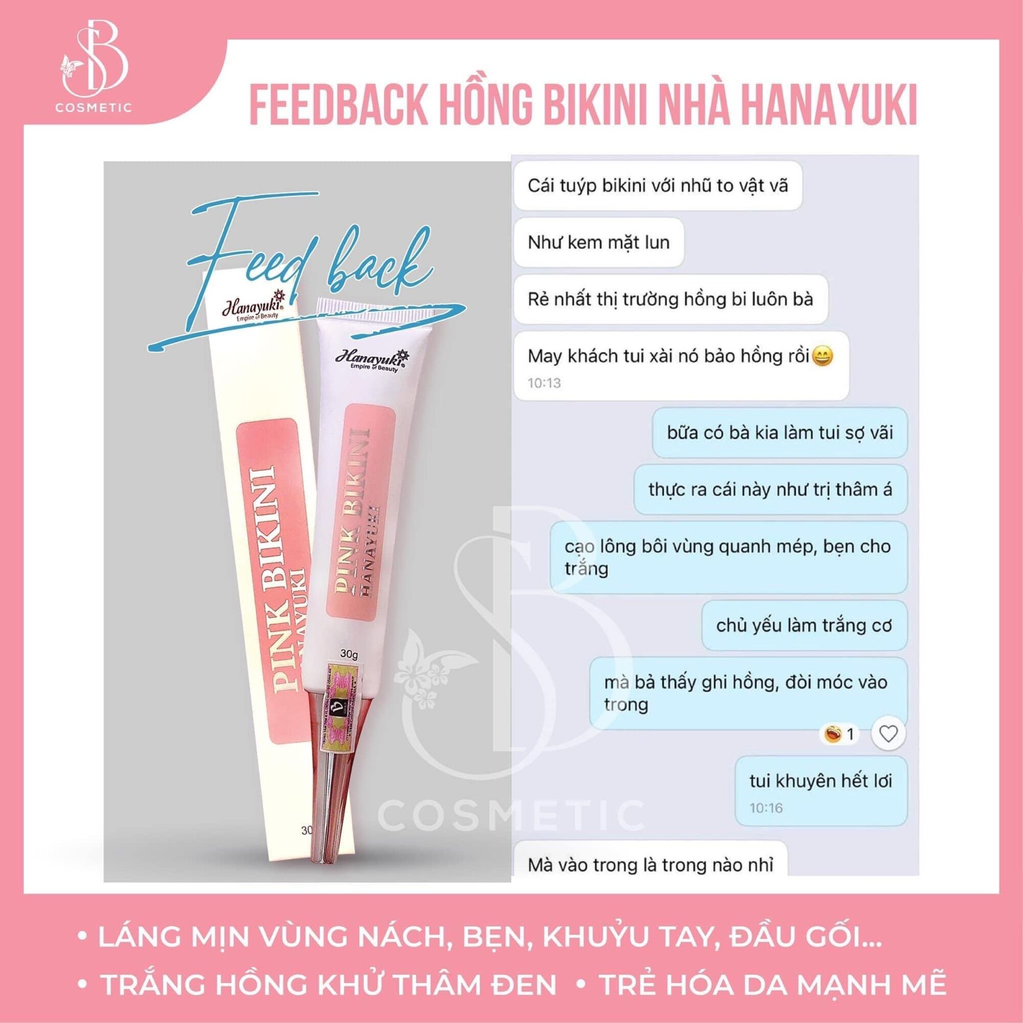 Kem hồng bikini Hanayuki Chính Hãng Cty (tuýp 30g)