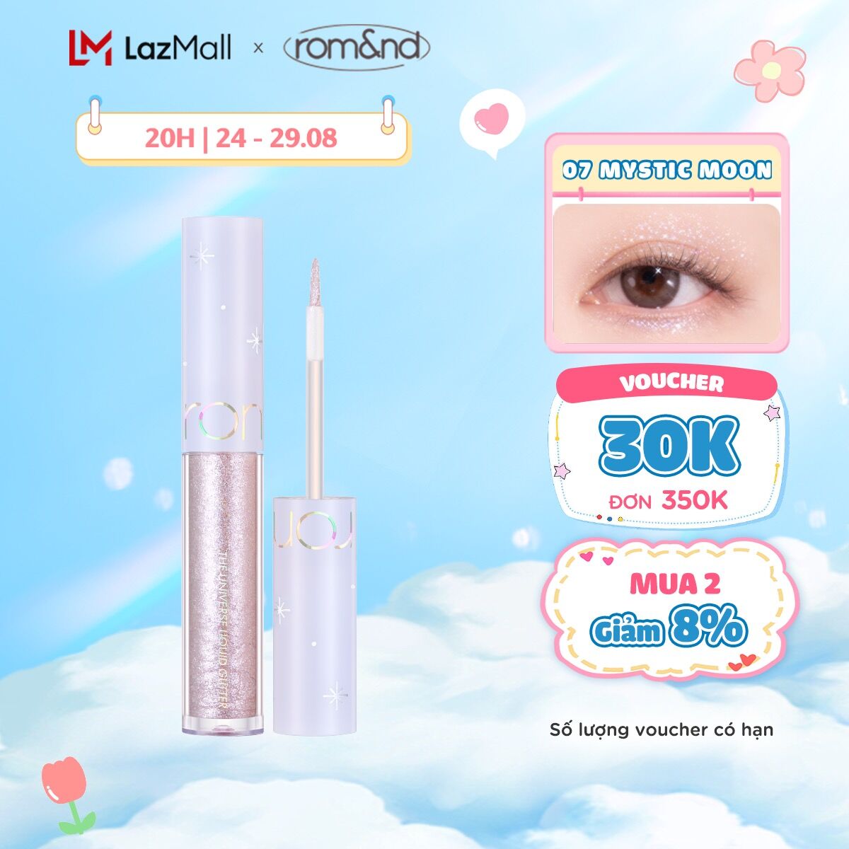 Bút nhũ mắt lấp lánh Romand The Universe Liquid Glitter 2g