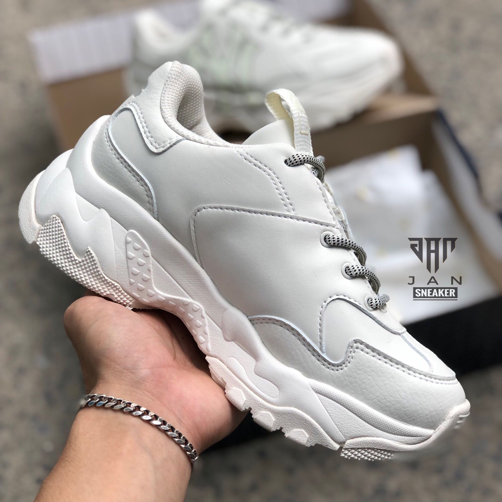Giày MLB Bigball Chunky NY trắng Chính hãng