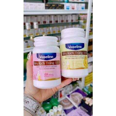 Siêu Kích Trắng Vaseline X10 Hủ 200g-Kích trắng vaselin dưỡng ẩm mềm mịn da ngày và đêm