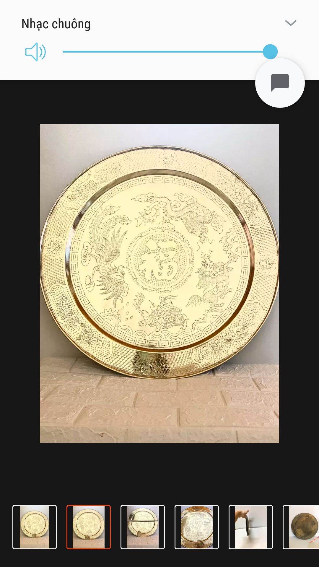 MÂM Đồng 60cm  trạm hoa văn ( long ly quy phụng)