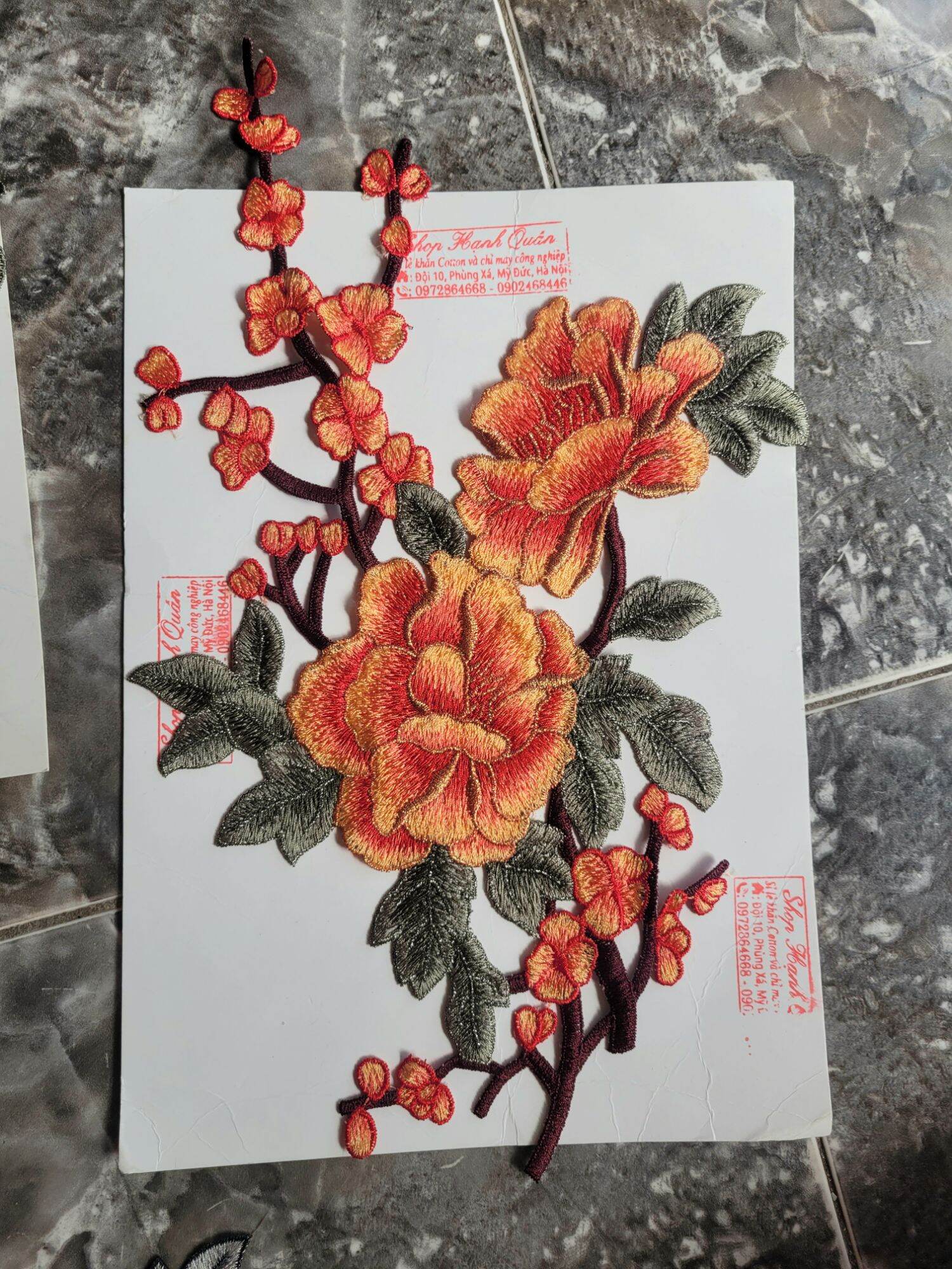 1 bông Hoa thêu trang trí mã H120