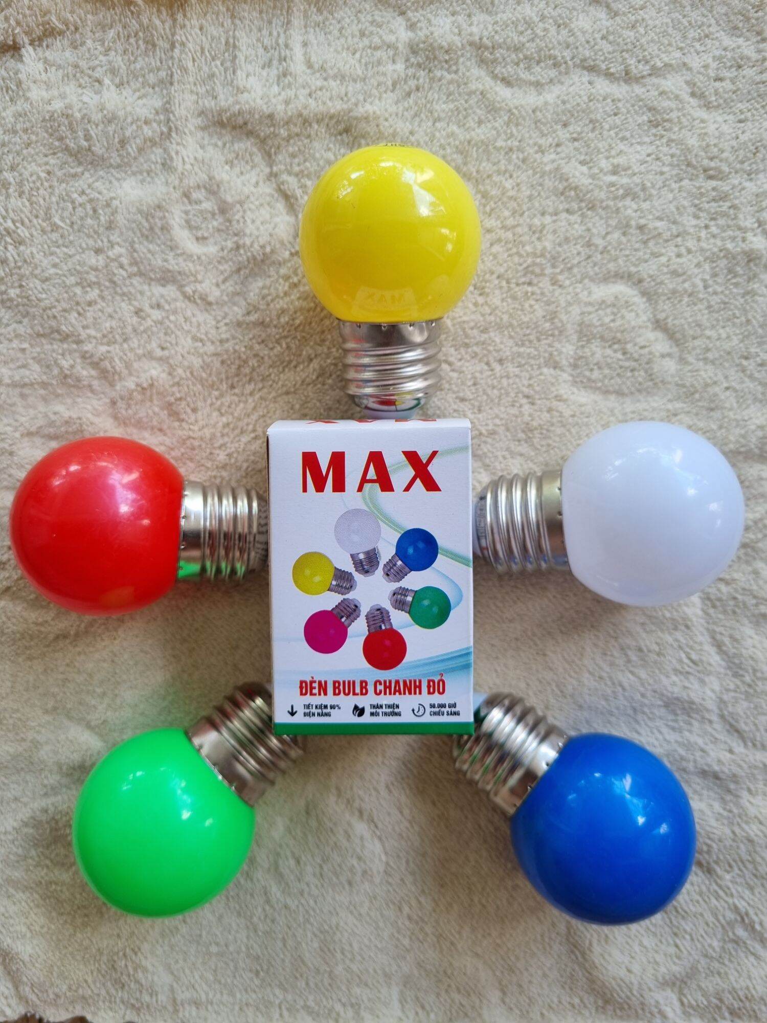 Bóng đèn LED bulb chanh tròn màu trang trí SANOMAX 1W E27 (Bảo hành chính hãng)