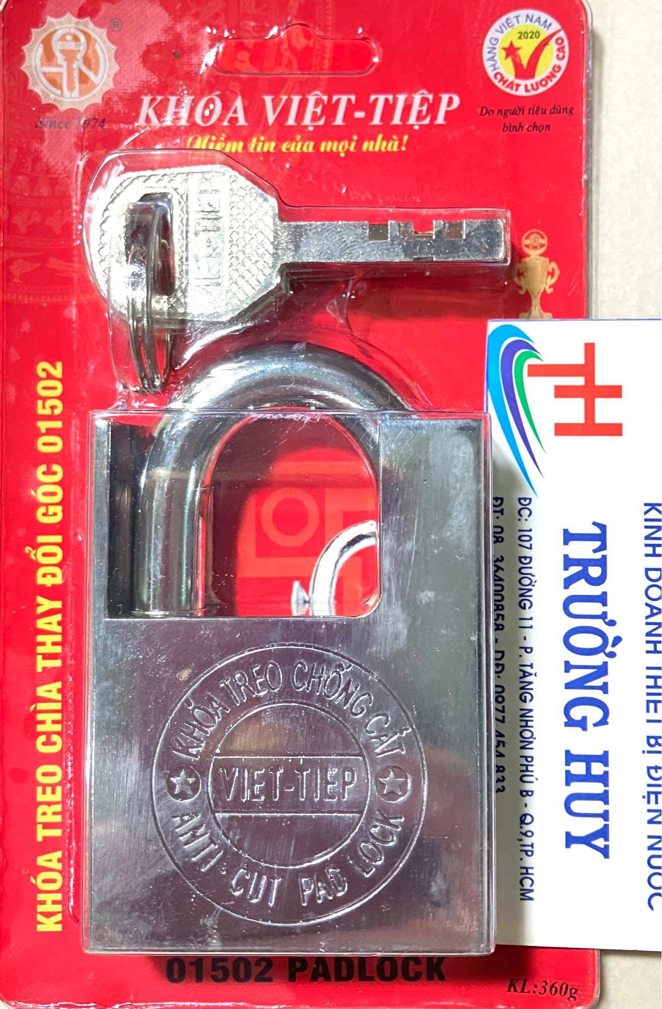 Khoá chống cắt 5p việt tiệp 01502 - bảo hành 2 năm