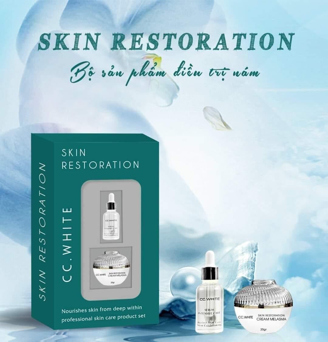 Combo bộ 2 hộp kem nám cc white, hết thâm nám, sáng da, chống lão hoá, chống nắng, alana2022