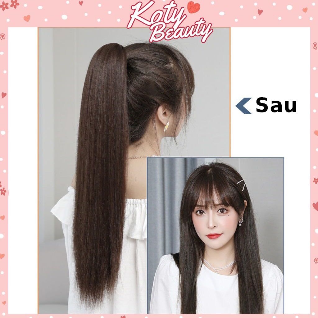 Tóc giả cột thẳng dài ❇️tóc tơ cao cấp ❇️