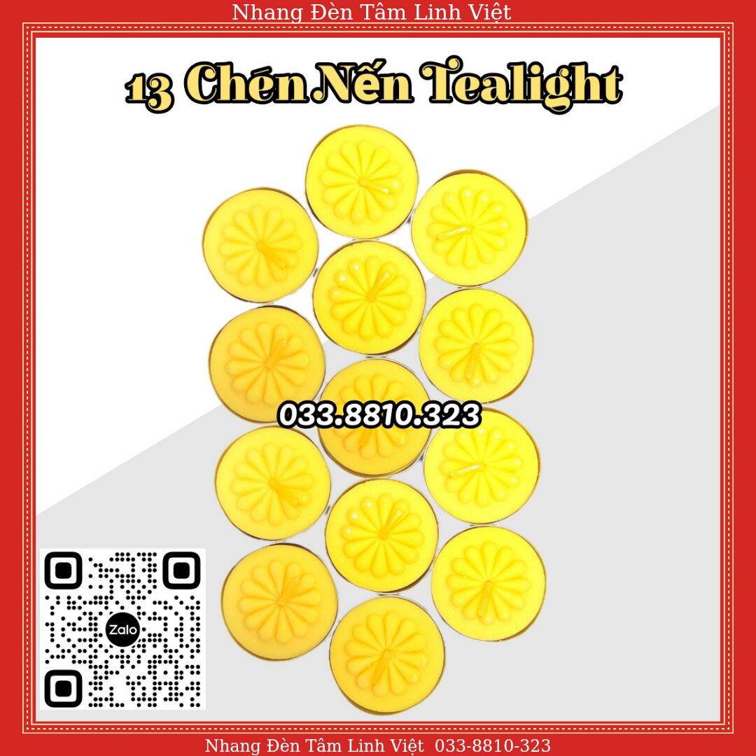 13 Chén Nến tealight  Cháy 2 Giờ Trang Trí Mâm Cúng