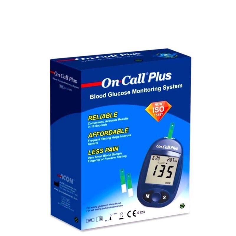 Máy đo đường huyết On call plus ( Tặng 25 que + 50 kim - Bảo hành trọn đời)