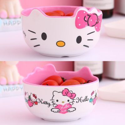 Chén nhựa giả sứ 3D Hello Kitty