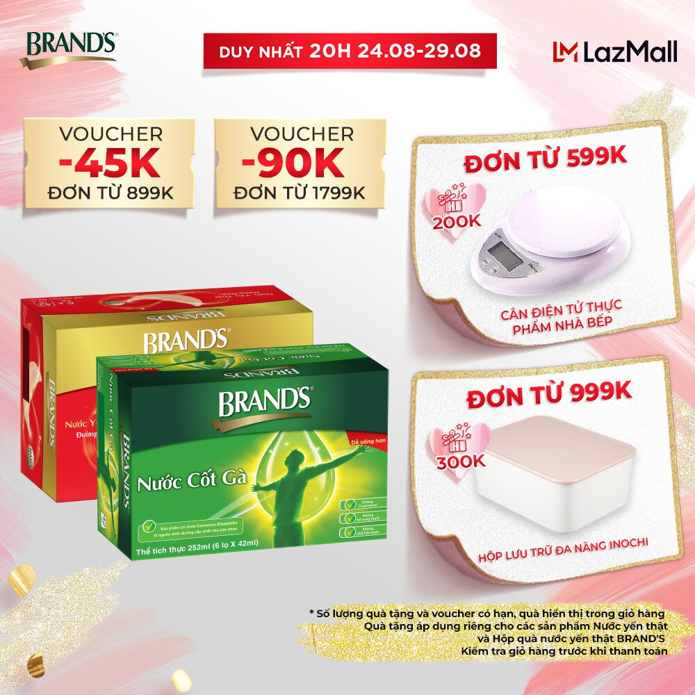 Combo 1 hộp nước cốt gà brand's vị truyền thống 42 ml và 1 hộp nước yến thật brand's đường phèn 42 ml