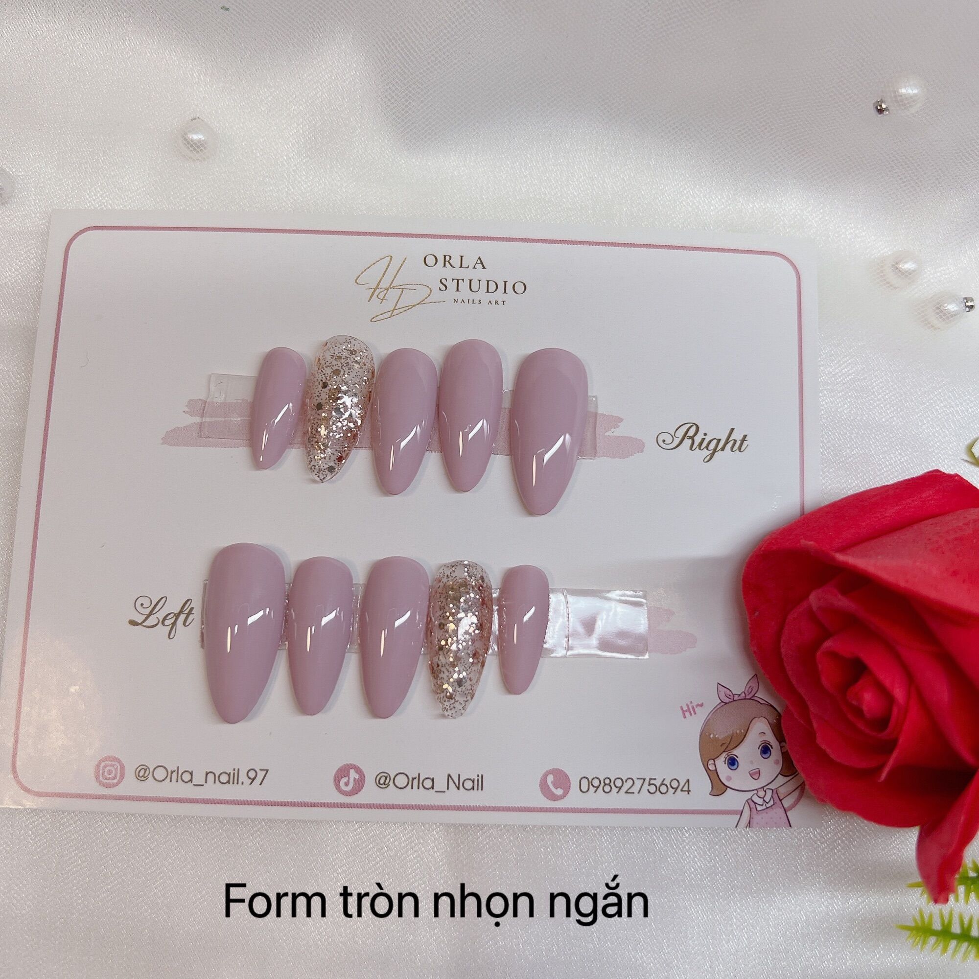 Nailbox sơn trơn tuỳ chọn màu D809