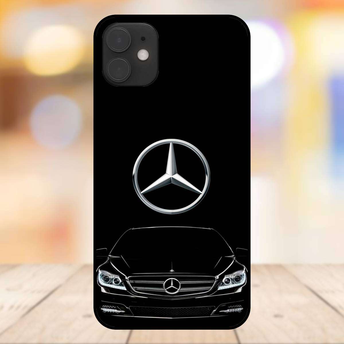 Ốp lưng điện thoại iPhone 11 viền đen thương hiệu ô tô Mercedes