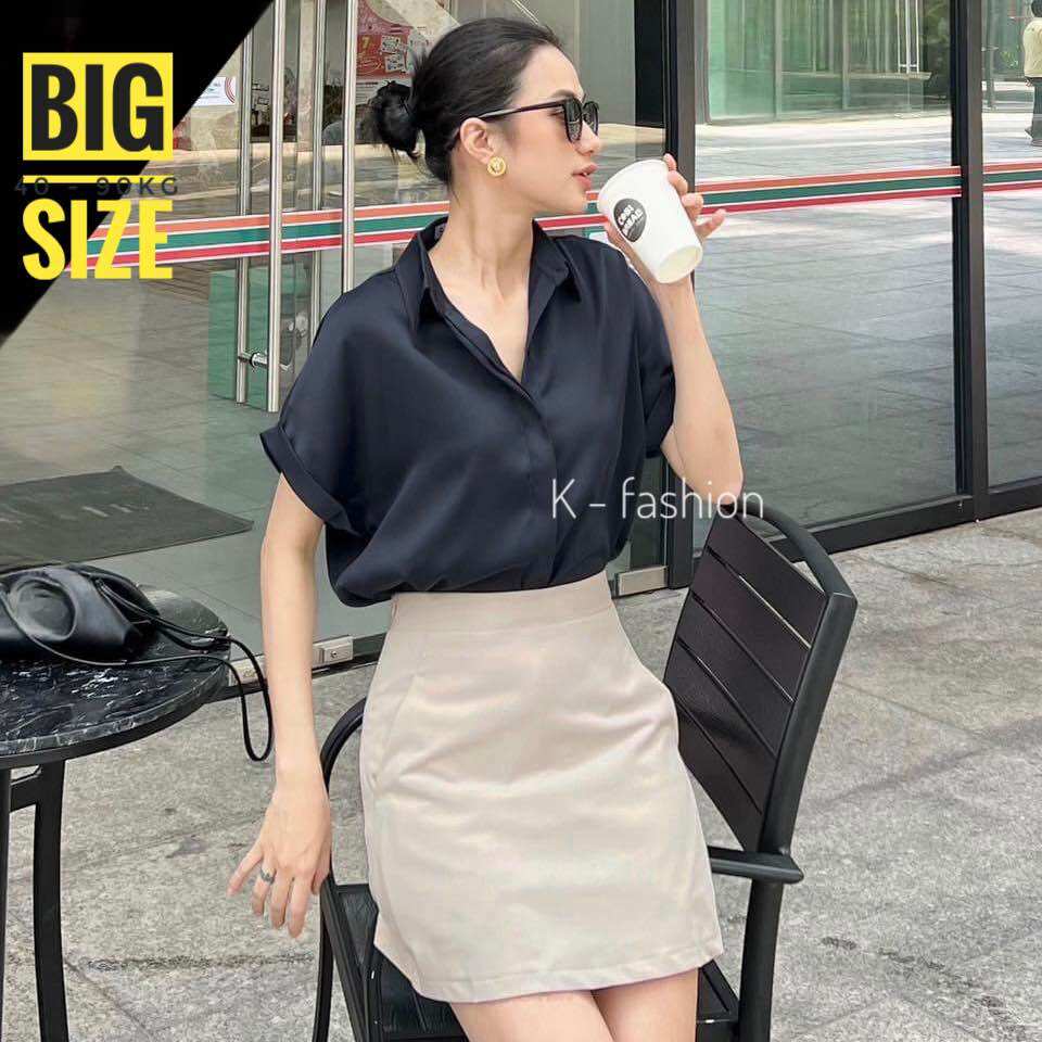 Big size - tay áo cánh dơi - áo sơ mi nữ