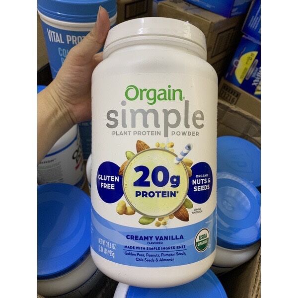 Bột đạm Protein hữu cơ Orgain Simple Plant Protein powder 925g