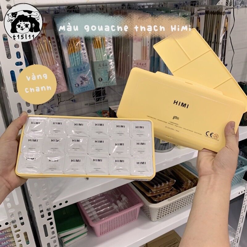 [t15l11] Màu Gouache Himi dạng thạch Bộ 18/24 màu 30ml