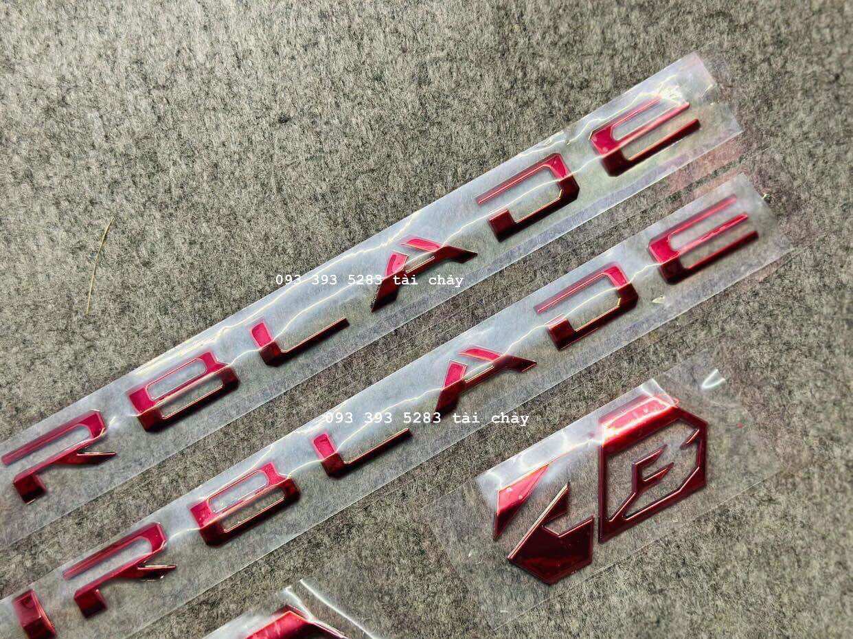 [ 1 COMBO ] ( CÓ BÁN LẺ ) TEM NỔI AIR BLADE ĐỎ + LOGO AB ĐỎ DÁN ỐP SƯỜN / CÁNH BỬNG