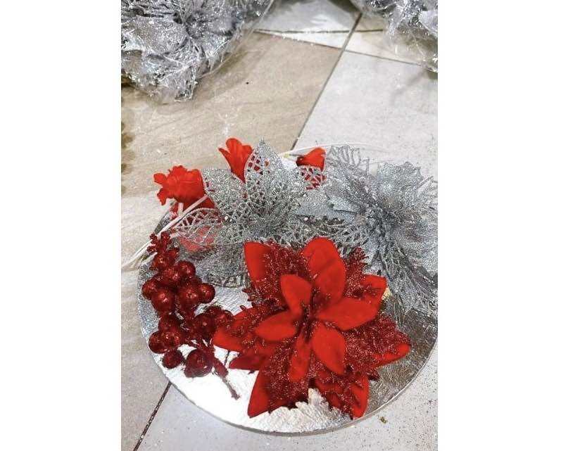 Set phụ kiện hoa trang trí tháp oản bánh kẹo tháp bia nưóc ngọt ngày lễ Tết