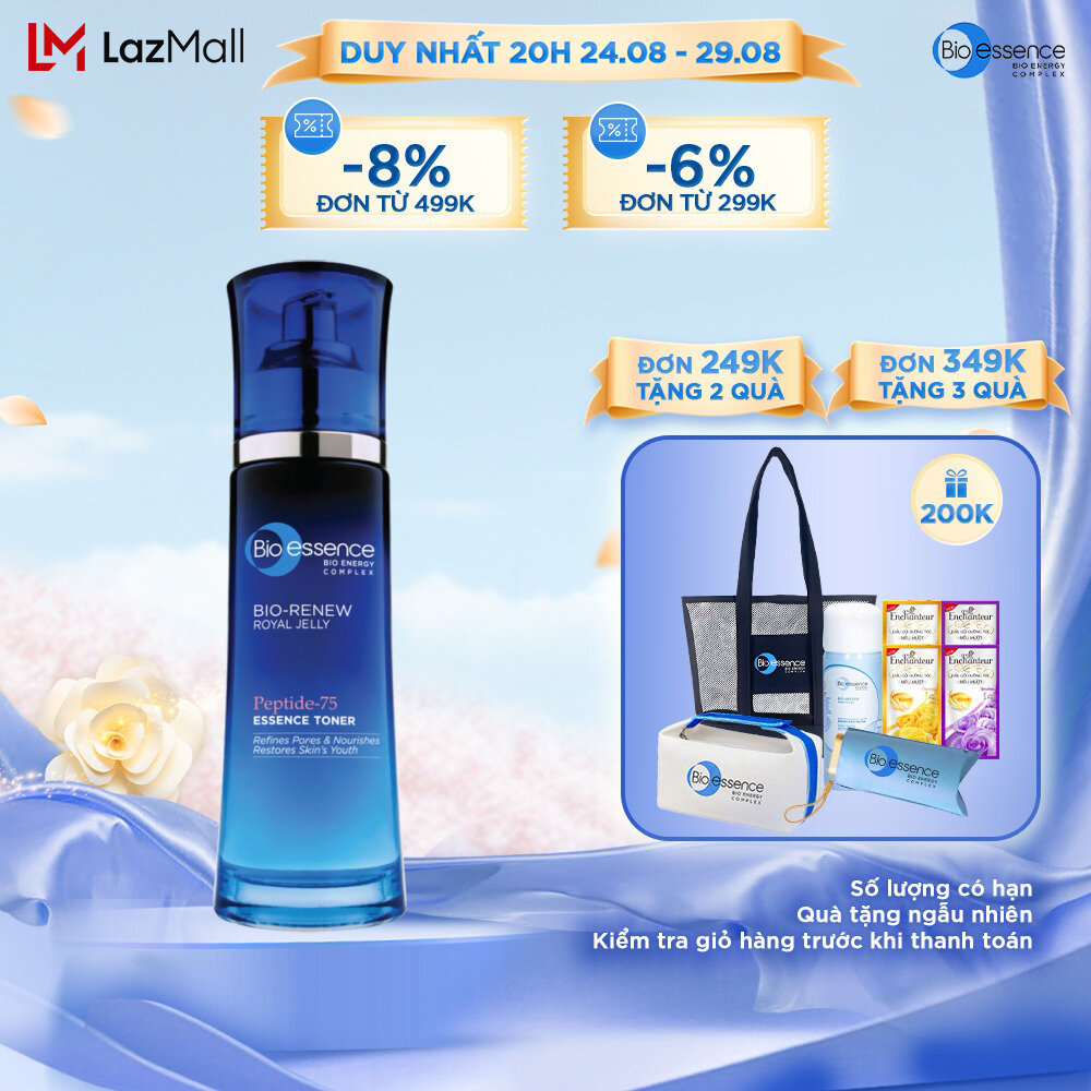 Nước cân bằng dưỡng da tươi trẻ Bio-Essence Bio-Renew Bio-Essence Renew Nourishing Toner Tinh chất sữa ong chúa 100ml