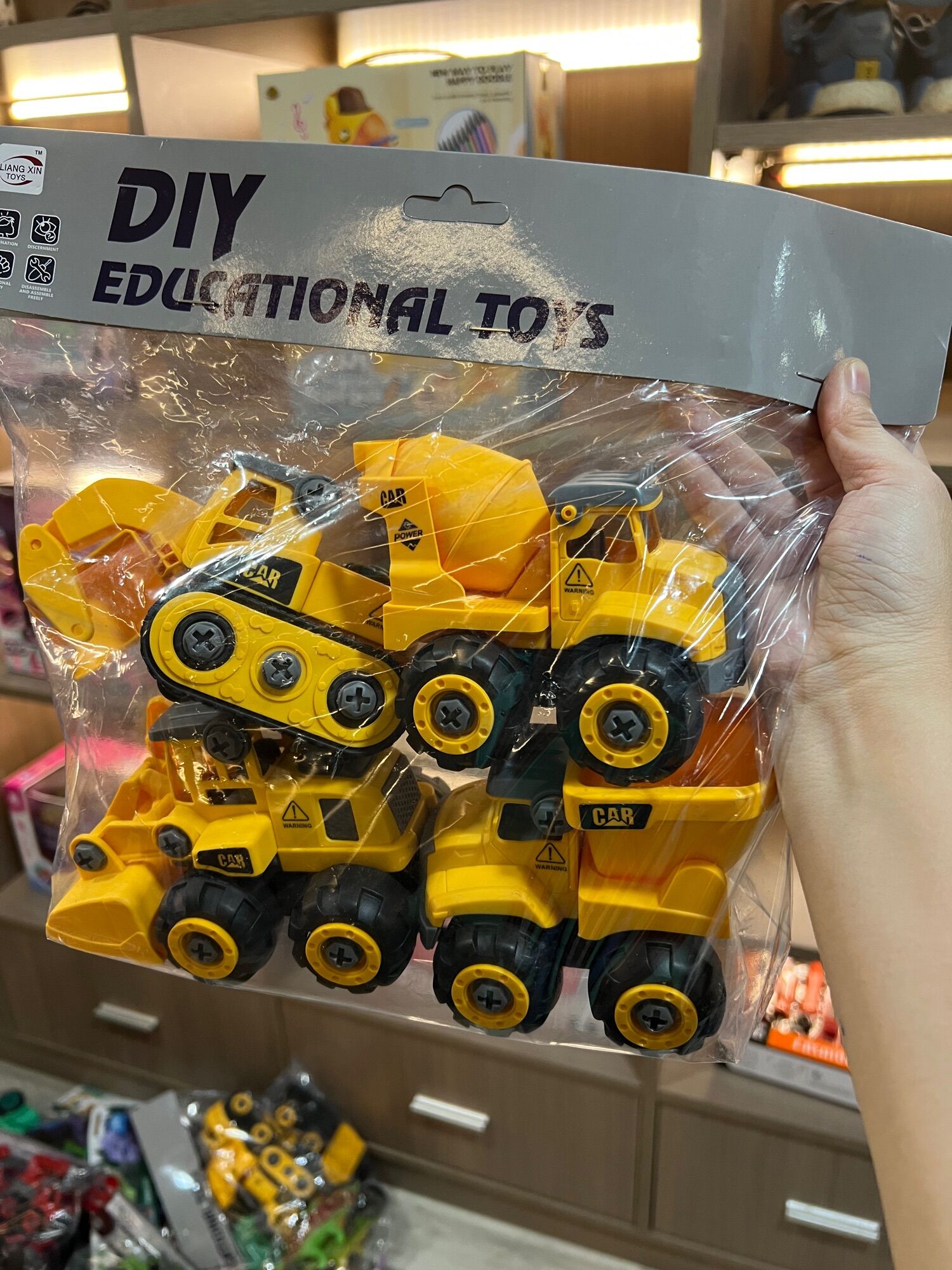 Set 4 xe công trình lắp ráp size lớn