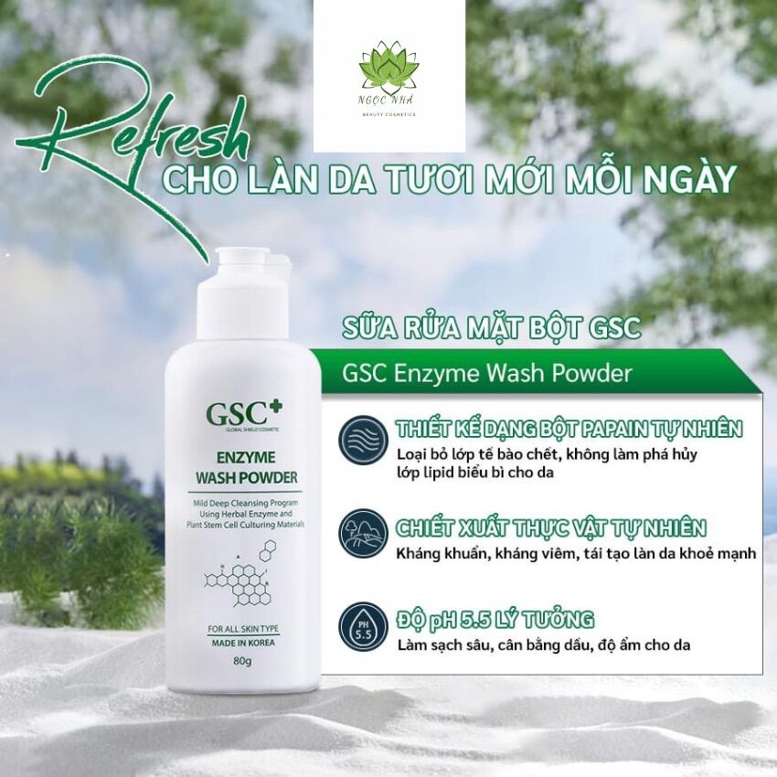 + Sữa rửa mặt dạng bột GSC chính hãng+ Ngọc Nhã spa