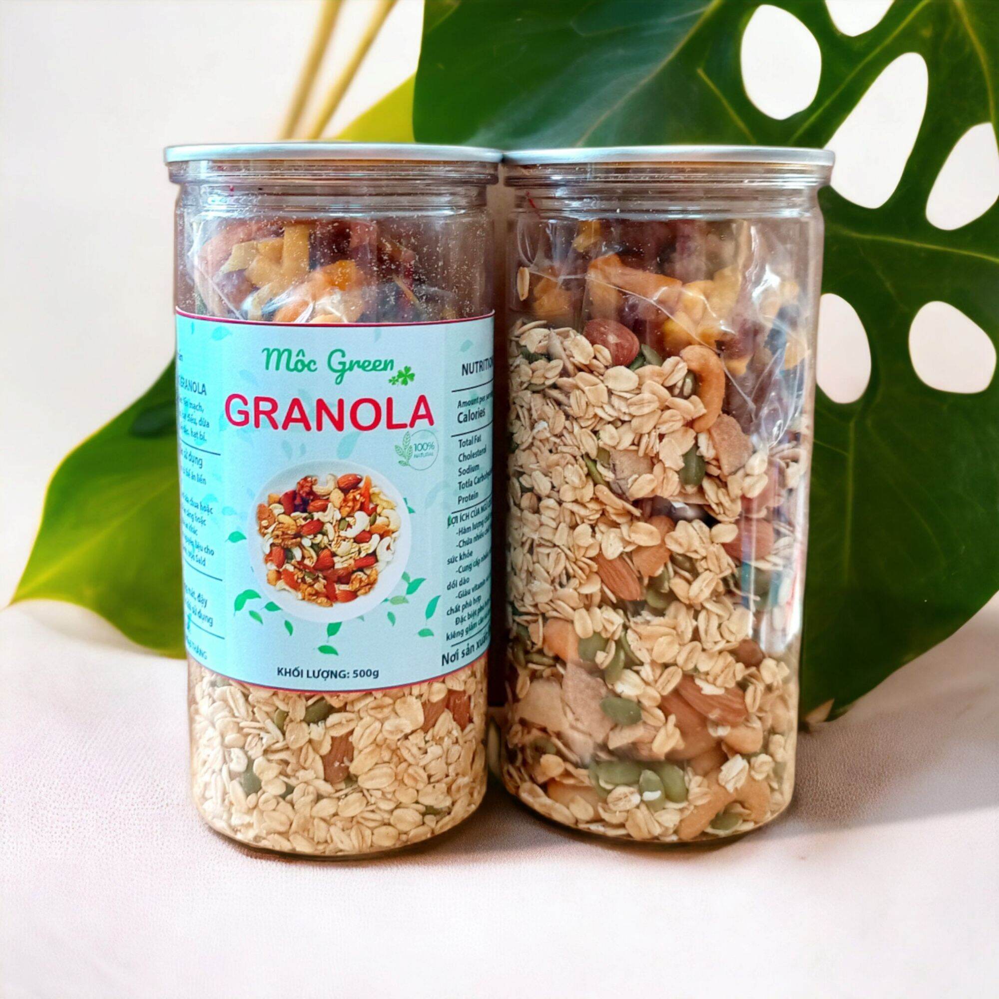 Granola Ăn Kiêng Không Đường tỉ lệ 50% yến mạch _ Vị Truyền Thống Hộp 500g