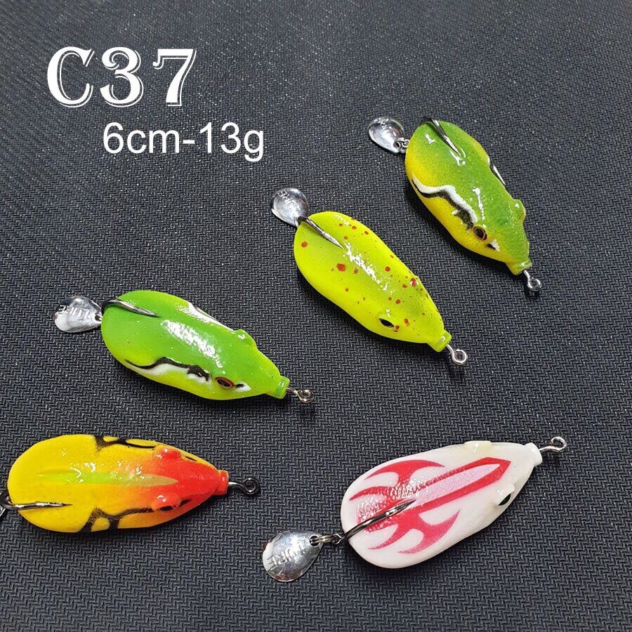 Mồi câu lure cá lóc cá sộp nhái hơi cực nhạy C37 dài 6cm 13g
