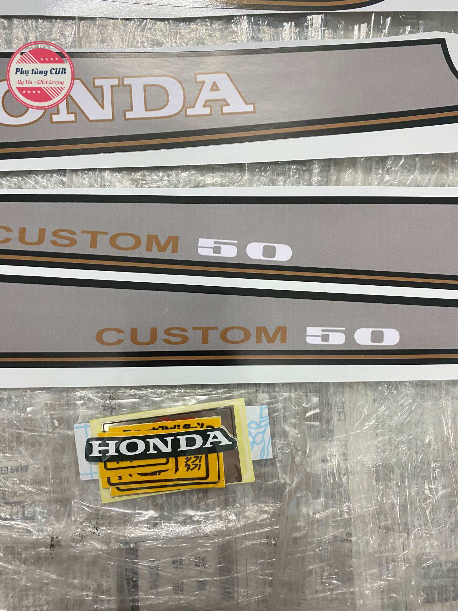 Tem xe cub custom ( 50-70-90) kèm tem thông số