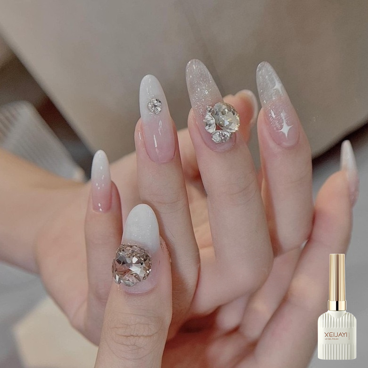 Sơn gel màu thạch gạo nhũ xeijayi siêu sáng chai 15ml