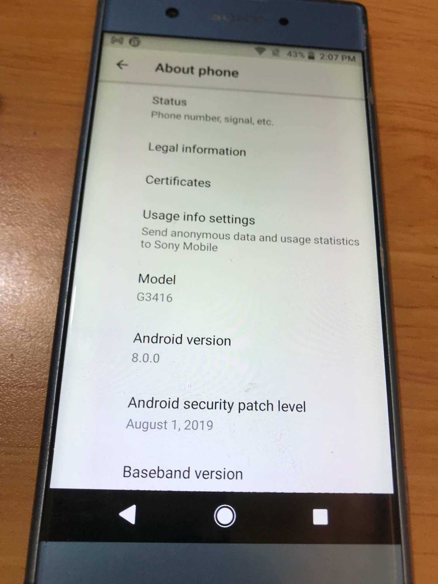 Sony XA1 Plus  Cũ Android 8 2 sim có 4G
