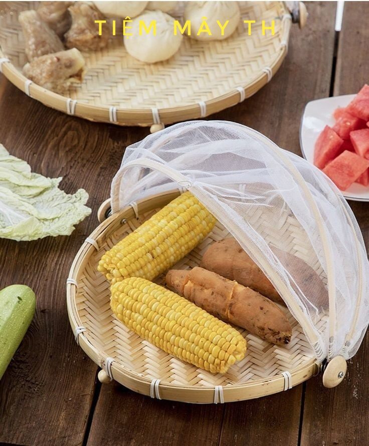 (Kho sỉ) Lồng bàn tre, mẹt lồng bàn gấp gọn TIỆM MÂY TH
