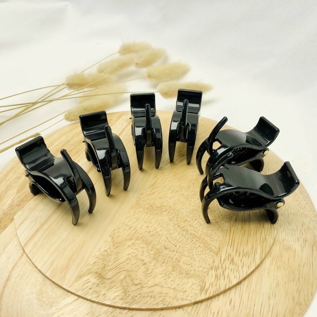 Kẹp càng cua 3 răng đen bóng - Kẹp tóc đen