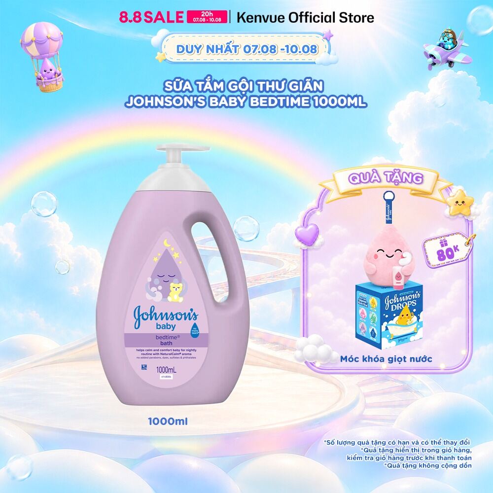 Sữa tắm gội Johnsons Baby Bedtime 1000ml
