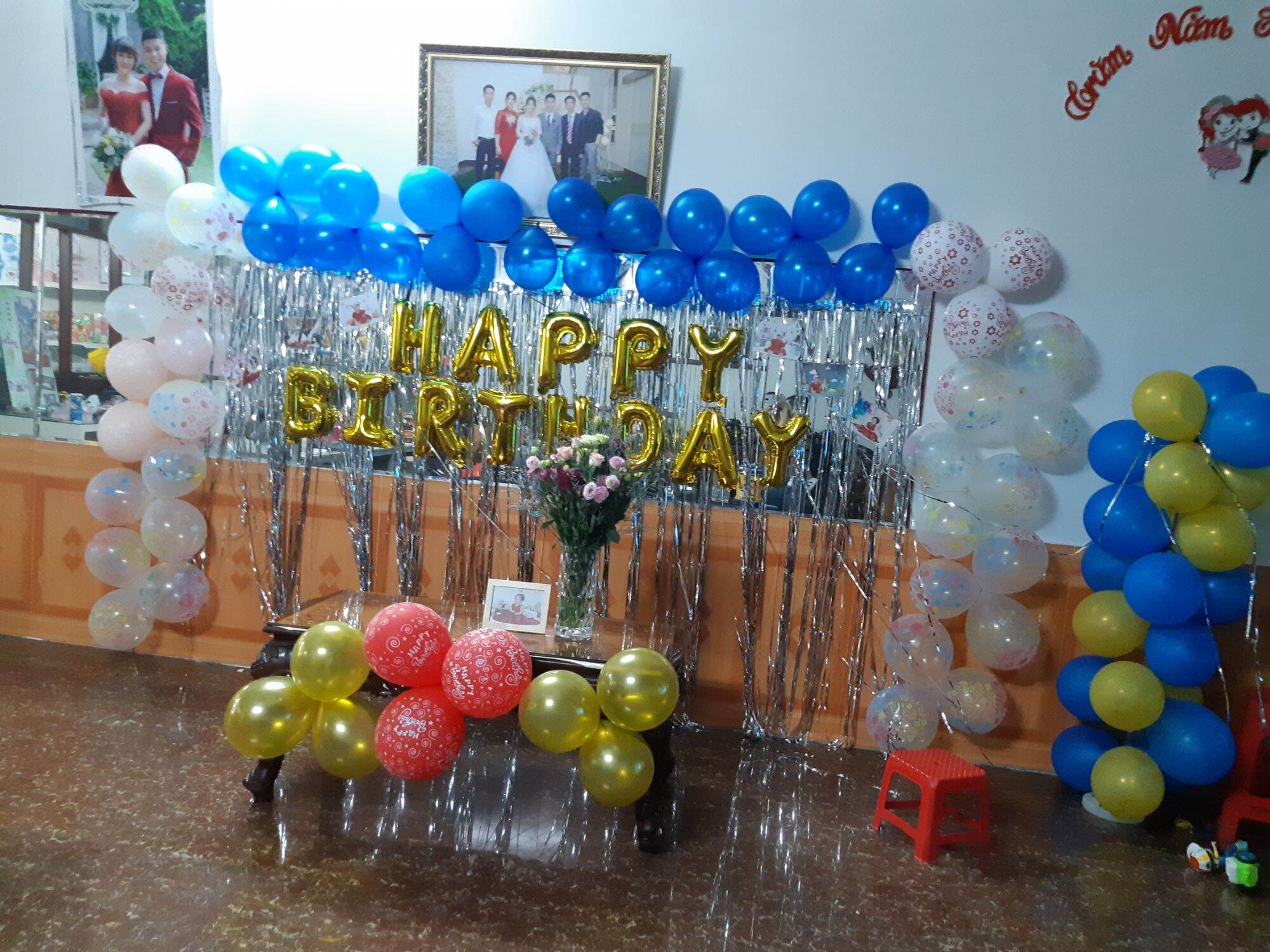 Bóng bay, phao chữ happy birthday mừng sinh nhật nhiều màu