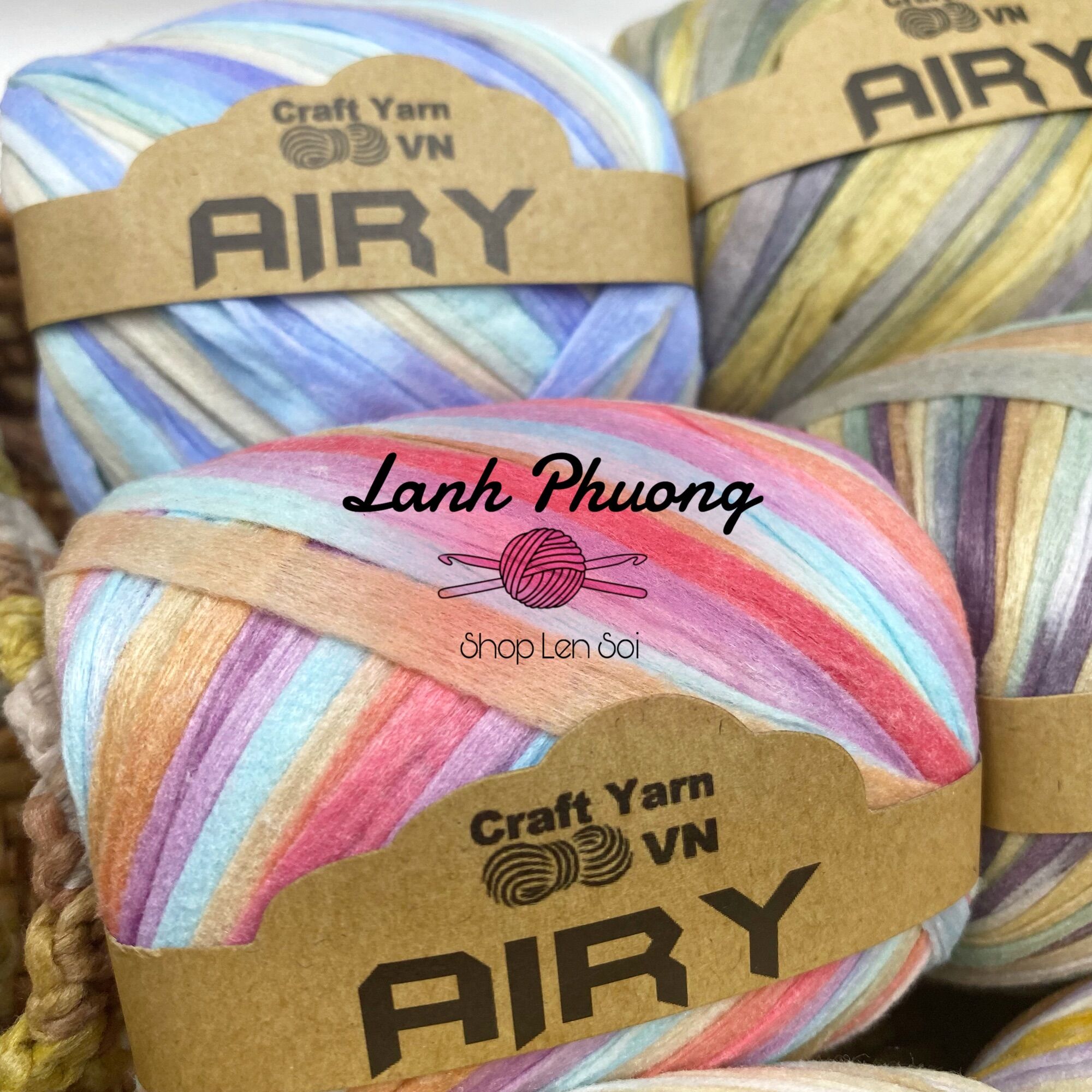 Sợi Cọ Airy Màu Loang Đan Móc Mùa Hè