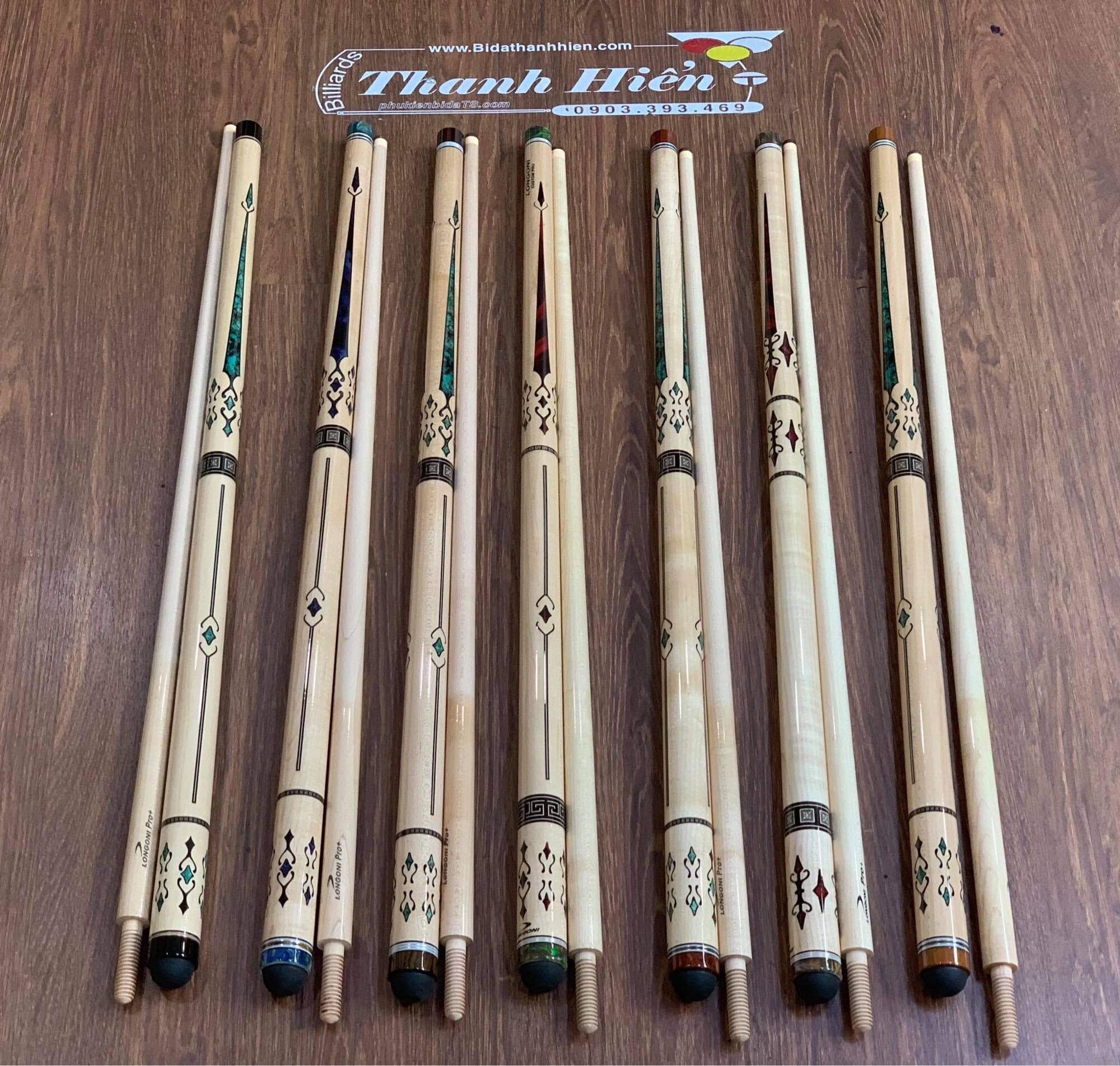 Combo 5 món cơ bida líp longoni răng gỗ chuẩn