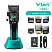 VGR | Máy Cắt Tóc Không Dây Chuyên Nghiệp VGR Clippers V-888C Dành Cho Nam Giới Máy Cắt Tóc Kim Loại Cho Thợ Cạo Với Động Cơ BLDC Rotor Ngoài Cắt Ướt/Khô