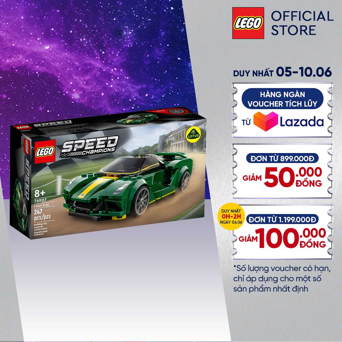 Đồ Chơi Lắp Ráp - LEGO Speed Champions 76907 Siêu Xe Lotus Evija (247 chi tiết)
