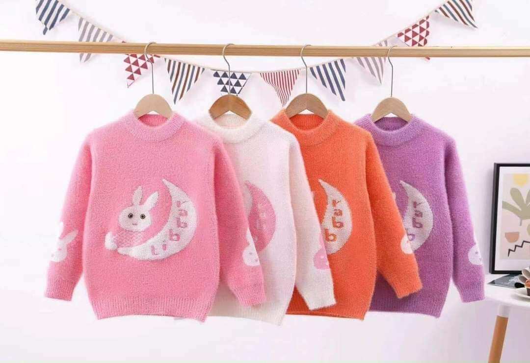 Áo len lông thỏ cho bé gái hàng Quảng Châu size 18-50kg