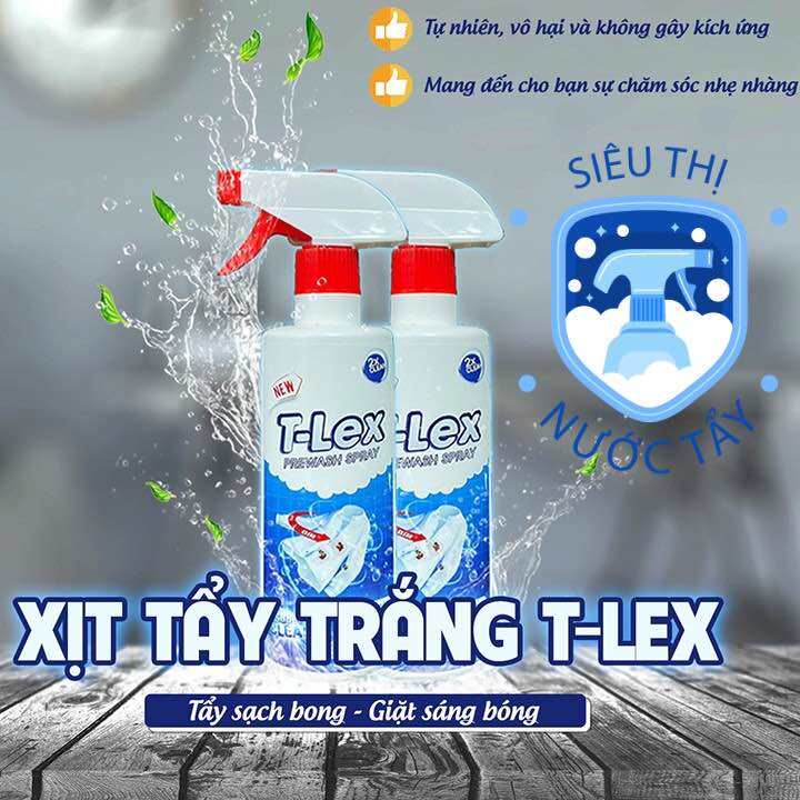 Nước Tẩy Trắng Quần Áo Thế Hệ Mới T-LEX 500ml Tẩy Mốc Quần Áo Ố Vàng Không Phai Màu Vải CHÍNH HÃNG K