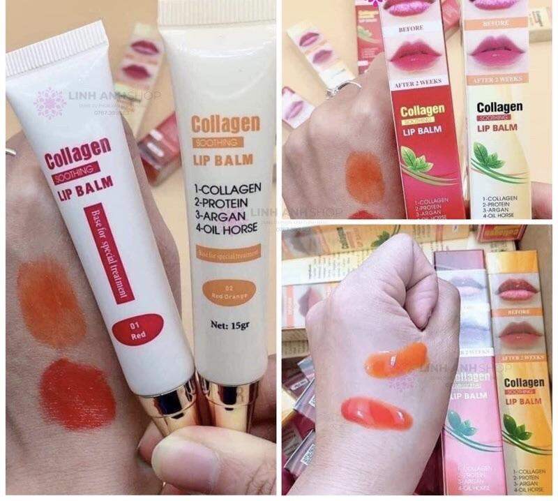 Dưỡng collagen Lip Balm kích màu môi sau phun
