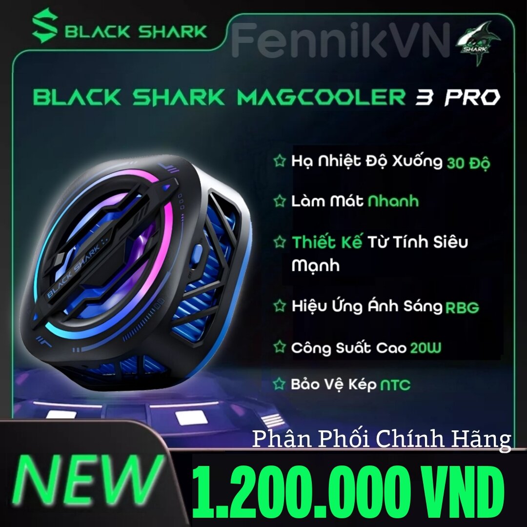 Quạt Tản Nhiệt Black Shark MagCooler 3 Pro Phiên Bản Từ Tính - Màu Đen Ưu