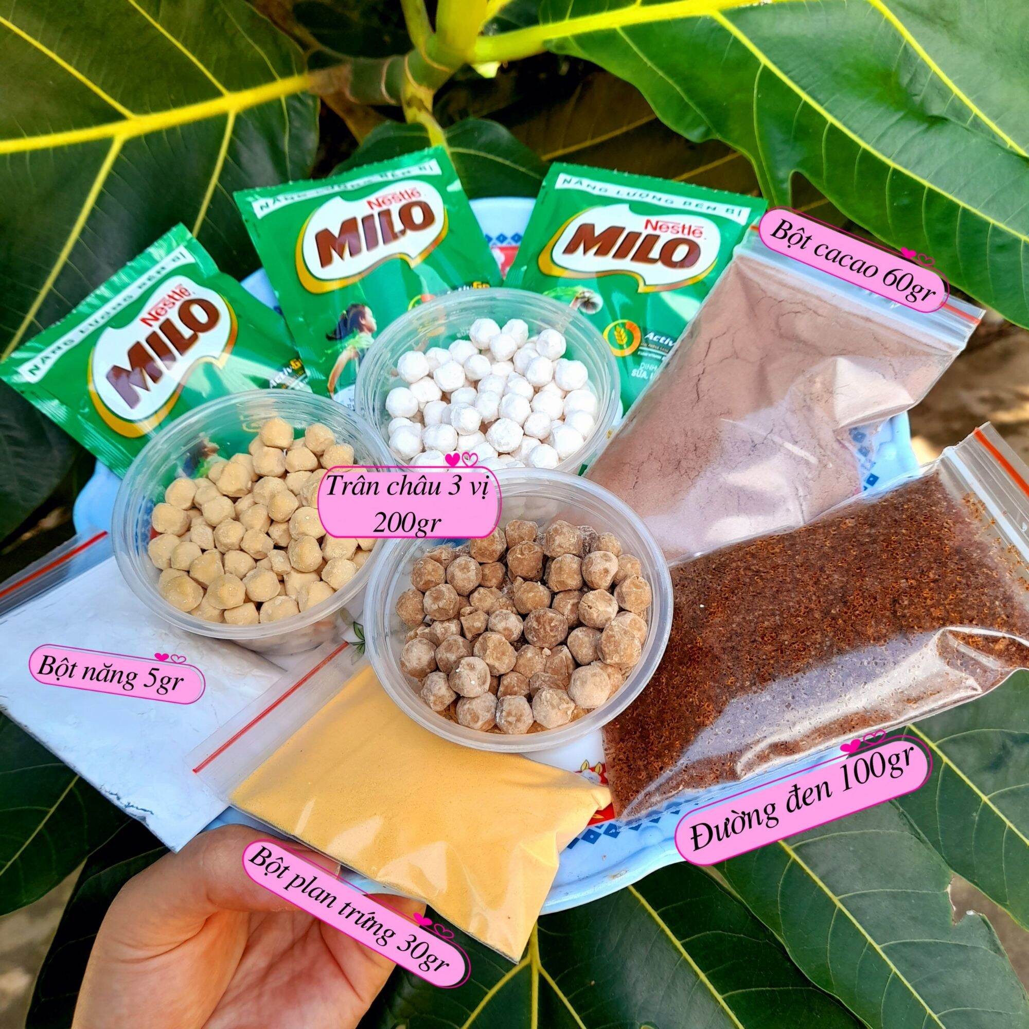 (vẫn ship mùa dịch) SET MILO DẦM TRÂN CHÂU PUDING SIÊU NGON (SET NHƯ ẢNH)