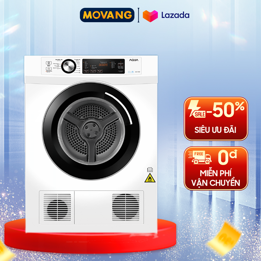 Máy sấy thông hơi Aqua AQH-V700F 7 kg, Cửa ngang, Trắng