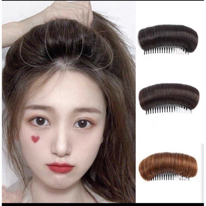 Tóc giả độn phồng mái loại cài bằng tóc tơ