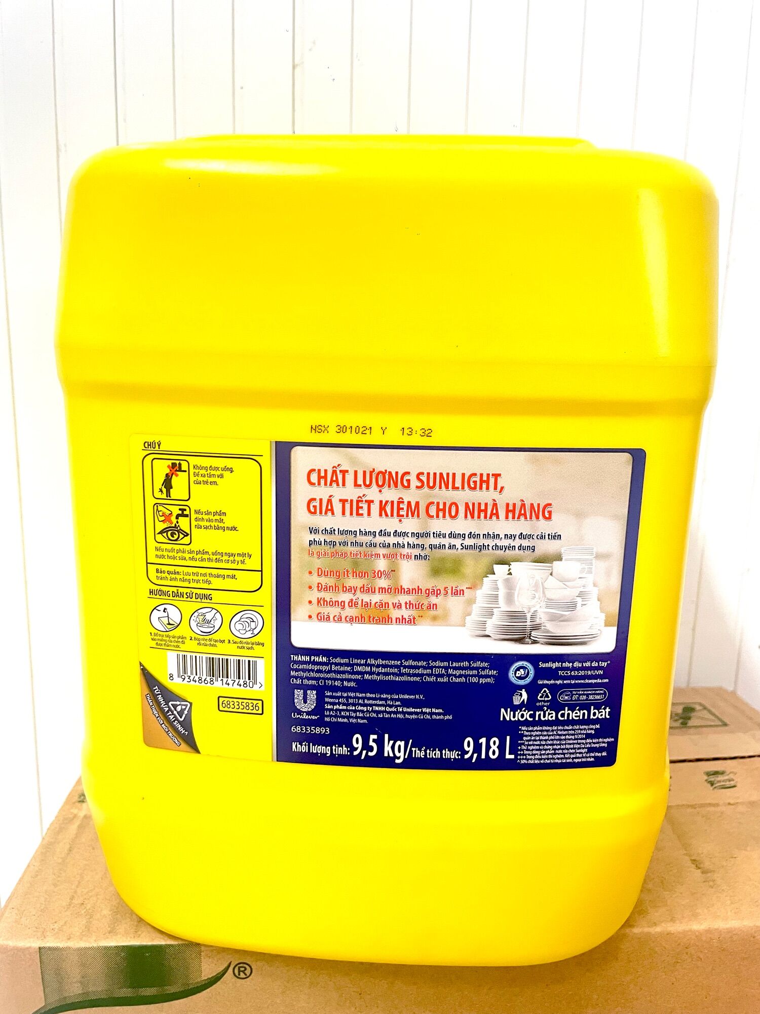 Nước Rửa Chén SUNLIGHT can nhựa lớn 9.5kg [Giá Sỉ]