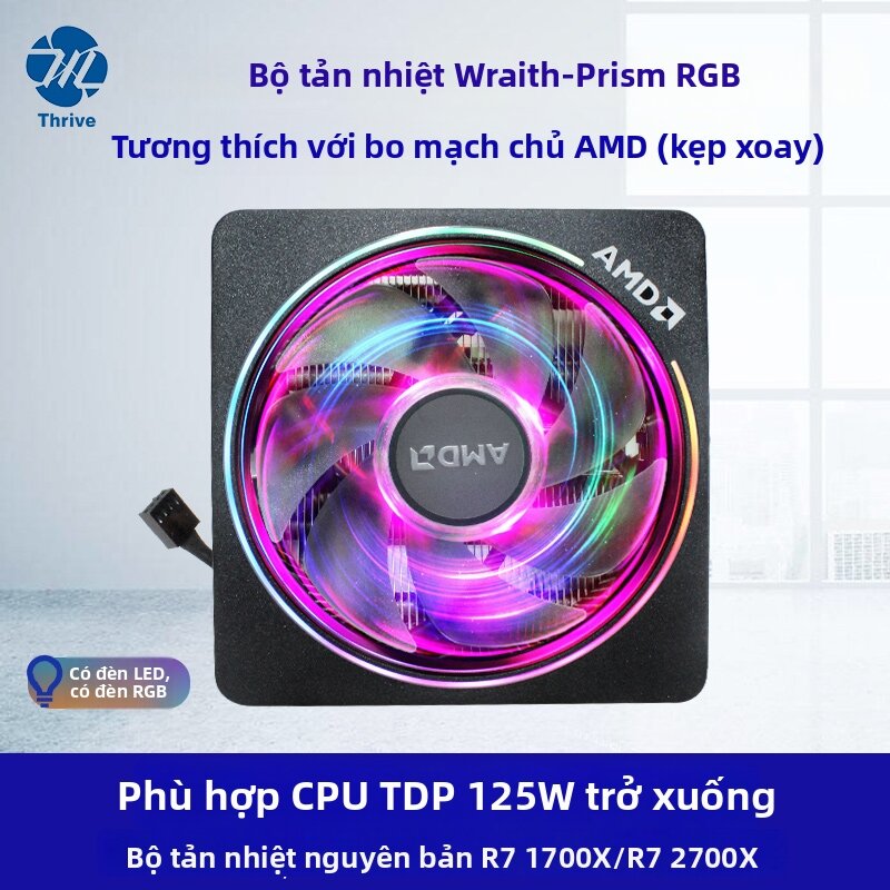 AMD Original Ghost Prism RGB CPU Cooler Fan Copper Tube 3700X Ryzen 3400G Heat Dissipation Fan for AMD Platform New Condition Giá 261,000 Đồng*Miễn phí vận chuyển