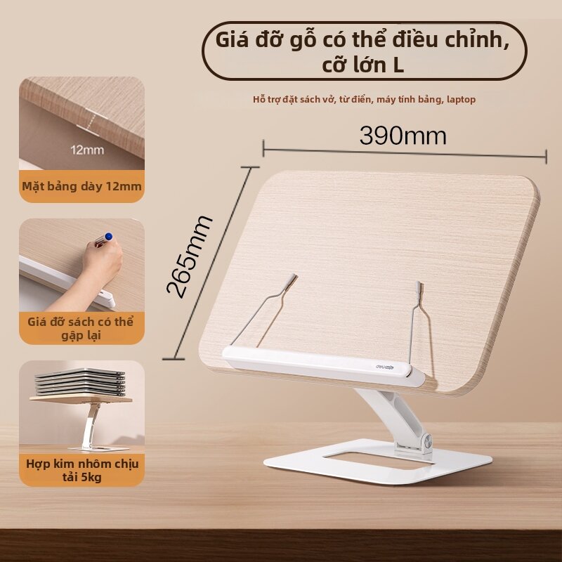deli | Giá Đỡ Sách Gỗ Điều Chỉnh Được cho Trẻ Em Gấp Gọn