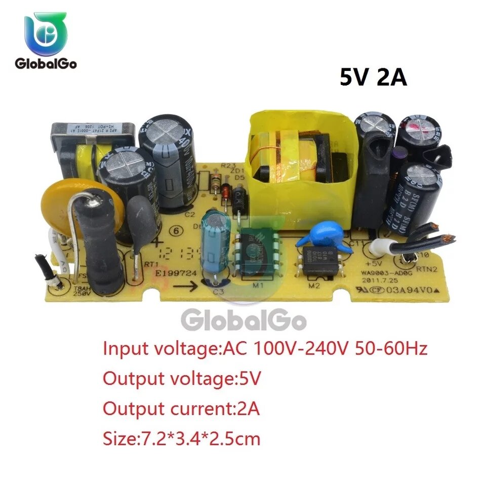 Module nguồn không vỏ AC 220V sang DC 5V-2A